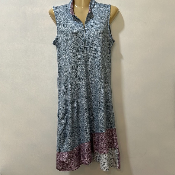 GREN NORMAN ML75 PIAZZA SLEEVELESS FLOUNCE GOLF DRESS WOMEN Sz S/P STRETCH - Picture 1 of 13
